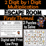 2 Digit by 1 Digit Multiplication Game: Pirate Themed Esca