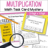 2 Digit by 1 Digit Multiplication Math Task Card Mystery -