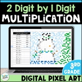 2 Digit by 1 Digit Multiplication Practice - Pixel Art Dig