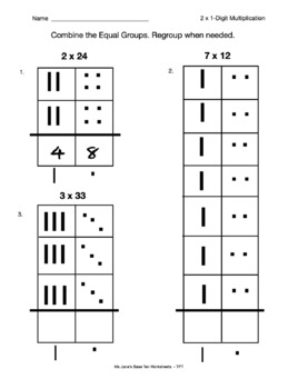 Preview of 2-Digit by 1-Digit Multiplication: Repeated Addition as Shown by Base Ten Blocks