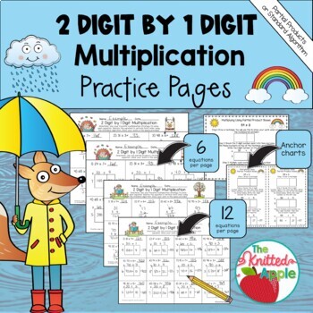 Preview of 2 Digit by 1 Digit Multiplication using Partial Products {Spring Theme}