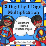 2 Digit by 1 Digit Multiplication using Partial Products {Superhero Theme}