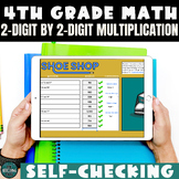 2 Digit by 2 Digit Digital Self Checking Activity CCSS-Aligned