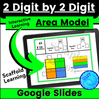 Preview of 2 Digit by 2 Digit Multiplication Area Model & Partial Product Google Resource