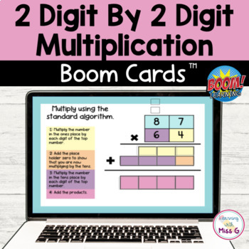 Preview of 2 Digit by 2 Digit Multiplication Boom Cards | Digital Task Cards