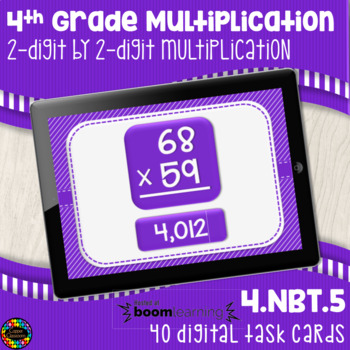 Preview of FREE 2 Digit by 2 Digit Multiplication Distance Learning with Boom Cards