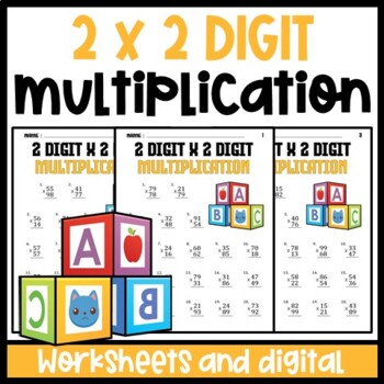 Preview of 2 Digit by 2 Digit Multiplication Facts Fluency Practice Google Slides™ Homework
