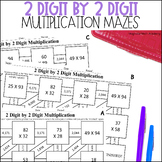 2 Digit by 2 Digit Multiplication Math Maze Puzzles for 4th Grade