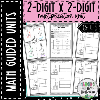 Preview of 2 Digit by 2 Digit Multiplication Practice Study Guide Worksheets and Test