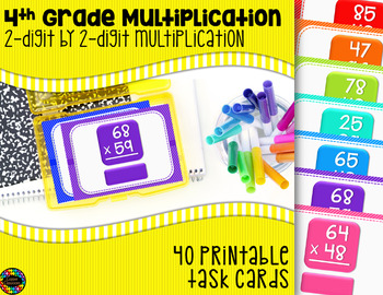 Preview of 2-Digit by 2-Digit Multiplication Task Cards
