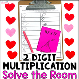 2 Digit by 2 Digit Multiplication - Valentine's Day Math -