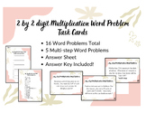 2 Digit by 2 Digit Multiplication Word Problem Task Cards