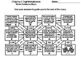 2 Digit by 2 Digit Multiplication Word Problems Math Maze 
