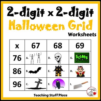 2 digit x 2 digit halloween multiplication grid worksheets math core gr 4
