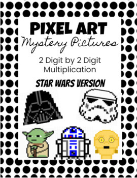 Preview of 2 Digit x 2 Digit Multiplication Pixel Art Mystery Picture - Star Wars Theme