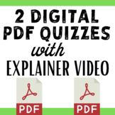 2 Digital PDF Quizzes Stand-alone [Simple Quadratic Equation]