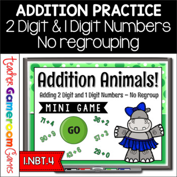 Preview of 2 Digit and 1 Digit Addition Digital Mini Game