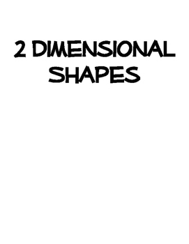 Preview of 2 Dimensional (2D) Shapes