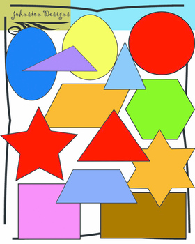 2 dimensional shapes manipulatives cut outs for kids