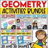 2D and 3D Shapes Activities and Worksheets Bundle | Geomet