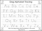 2 Dog themed Task Worksheets. Trace the Alphabet and Numbe