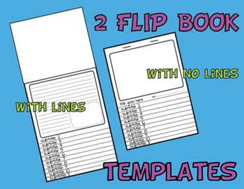 Preview of 2 FLIP BOOK TEMPLATES - lined or blank