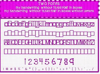 Preview of 2 Fonts -My Handwriting without tears FONT