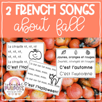 Preview of 2 French Fall Songs! // Easy Anchor Chart Songs
