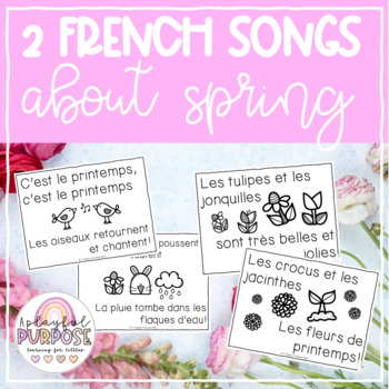 Preview of 2 French Kindergarten Songs about Spring