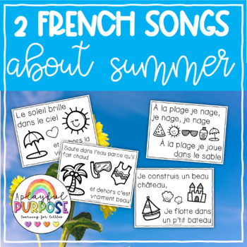 Preview of 2 French Songs about Summer Perfect for French Kindergarten