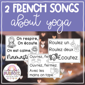 Preview of 2 French Yoga Songs // Print, Post and Sing Anchor Chart Songs