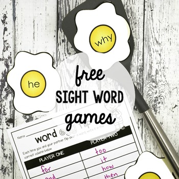 Sight Word Games Free By Playdough To Plato Teachers Pay Teachers