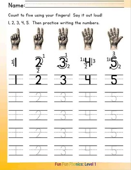 Preview of #2 Fun Fun Phonics (8 numbers pages) Complete Answer Key