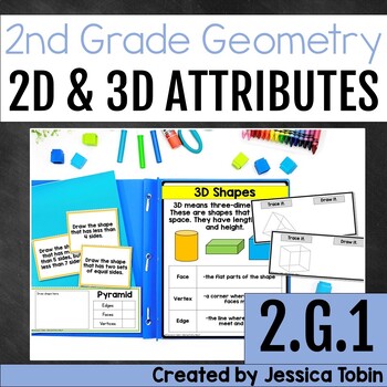 Preview of 2D Shapes and 3D Shapes Centers Worksheets 2.G.A.1 2nd Grade Geometry Activities