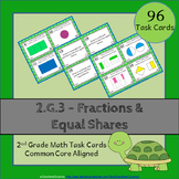 2.G.3 Task Cards ★ Fractions and Equal Shares 2nd Grade Ma