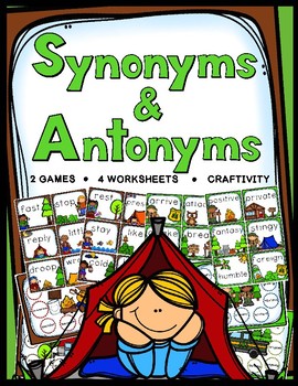 Synonyms & Antonyms Games, Worksheets, Craftivity by CSL | TpT