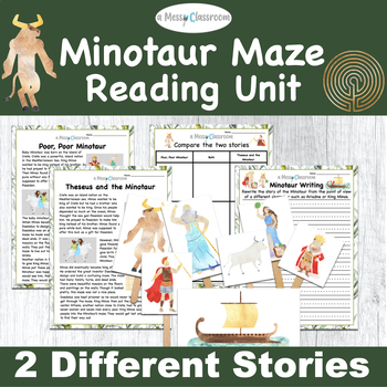 Preview of 2 Grade Minotaur Maze Greek Myth Fiction Reading Comparing Point of View RL.2.9