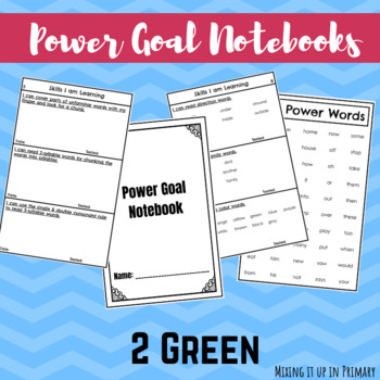 Preview of 2 Green (2G) Reading Level Power Goal Notebook