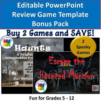 Preview of 2 Halloween Editable PowerPoint  Review Game Templates