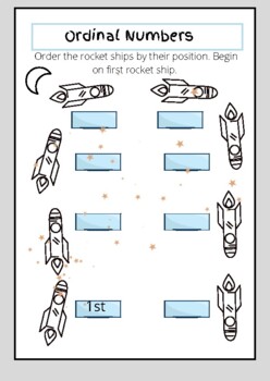 ordinal position worksheet teaching resources teachers pay teachers