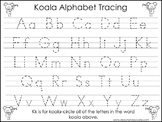 2 Koala themed Task Worksheets. Trace the Alphabet and Num