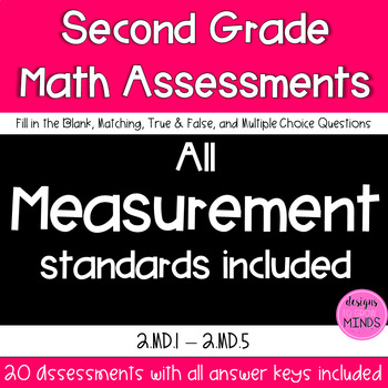 Preview of 2.MD.1-2.MD.5 Assessments Bundle for the Measurement Standards