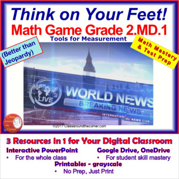 Preview of 2.MD.1 Interactive Test Prep Game - Jeopardy 2nd Grade Math: Measurement Tools