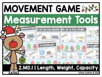 Preview of 2.MD.1 | Measurement Tools | PowerPoint | Movement Game | Winter/Holiday