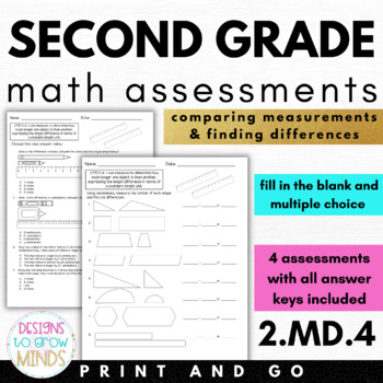 Preview of 2.MD.4 Assessments Comparing Measurements