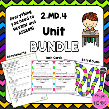 Preview of 2.MD.4 Comparing Measurements Bundle- Worksheets, task cards, and more!