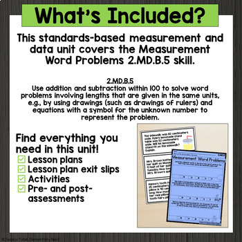 2.MD.5 Measurement Word Problems by Jessica Tobin - Elementary Nest
