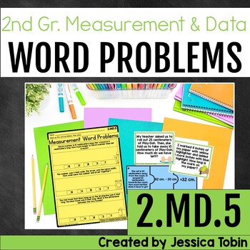 Preview of 2.MD.5 Measurement Word Problems  2nd Grade Math 2.MD.B.5 Measurement Activities