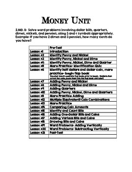 Preview of 2.MD.8 Complete 21 Day Money Unit- worksheets, smartboard lessons & exit tickets