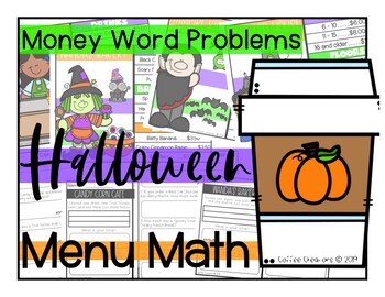 Preview of 2.MD.8 | Money Word Problems | Menu Math | Halloween/October